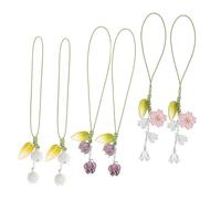 VILLCASE 1set Tulip Flower Key Chain Pendants Creative Phone Strap Easy to Install Mobile Accessory for Phone Case Keychain and Bag Decoration Purple White Pink 6pcs