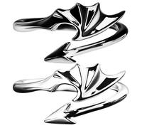 VILLCASE 2 Pcs Adjustable Alloy Couples Rings with Unique Dark and Motif, Promise Ring for Her and Him, Sturdy Material, Won't Fade, for Occasion