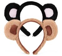 VILLCASE 2 Pcs Bear Ears Headbands for Women, Soft Fabric Material with Comfortable and Lightweight Design, Cute Appearance and Delicate Surface, for Performances and Photo Shoots