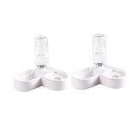 VILLCASE 2 Pcs Corner Shape Pet Feeder Double Bowl Water and Food Dispenser for Small to Medium Dogs and Cats Thickened Smooth PP Material Easy to Clean Automatic Watering Feeding Supplies