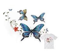 VILLCASE 2 Pieces Heat Transfer Iron on Decals Butterfly Appliques Colorful Clothing Ironing Patches for DIY Clothes Decoration