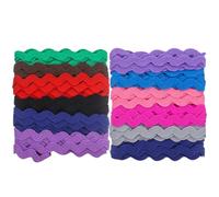 VILLCASE 2 Rolls of 8mm DIY Wavy Ribbon Fabric, Lace Trim, Assorted Colors, 6 Yards for Dresses, Sarees, Blouses, Caps, Bags Sewing Supplies (Styles 3 and 4)