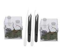 VILLCASE 2 Sets Breeding Box Insects Feeding Case Acrylic Terrarium with Breathable Hole and Tools Simple Shape Pet-escaping Box for Reptile and Bugs Habitat