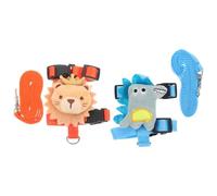 VILLCASE 2 Sets Comfortable Small Pet Harness and Leash for Rabbits, Polyester Material with Cartoon Design, Neck 13-18cm Chest 17-26cm, Easy to Use and Prevents Getting Lost, for Walking