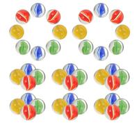 VILLCASE 200pcs Glass round Marbles for Butterfly Feeder Tray, Colourful Decorative Marbles with Beautiful Designs, for Garden Decor and Outdoor Use