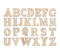 VILLCASE 200pcs Mini Wooden Alphabet Letters, Unfinished Wood Slice, 0.6" A-Z Wood Pieces DIY Wooden Alphabet Spelling Educational Kits for Arts DIY Craft Home Decor
