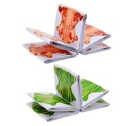 VILLCASE 200pcs Nail Forms Paper Manicure Extension Stickers with Beautiful Design Green and Orange for Home Use Create Curve