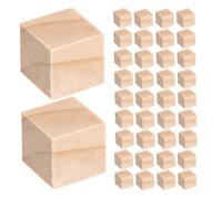 VILLCASE 200pcs Solid Pine Wood Blocks for Crafts DIY Unfinished Wooden Cubes with Smooth Surface Durable Square Cubes for Educational Geometry Learning and Home Decoration Projects