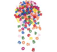 VILLCASE 200Pcs Wooden Numbers DIY Craft Decor Height Colorful Wood for Home Table Desk Decoration Elegant Household Numeracy Signs for Party and Holiday Display