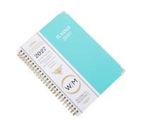 VILLCASE 2027 Spiral Notebook Hardcover Weekly Planner Agenda Organizer with Reinforced Cover and Metal Corners, Lightweight Copper Plated Paper for School and Office Use
