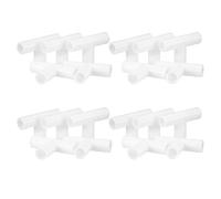 VILLCASE 20pcs 11mm Inner Diameter Wardrobe Rack Connectors, T-Shaped 3-Way Plastic Pipe Joint Fittings for Fabric Closet Frame and Shoe Rack Assembly