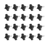 VILLCASE 20pcs 20pcs Stainless Steel Star Drive Thumb Screws, Black, Rust Resistant, Not Easy to Deform, for Rack Supports and Food Industry Equipment