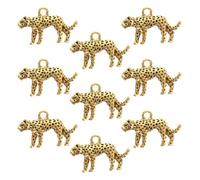 VILLCASE 20pcs 3D Leopard Charms for DIY Jewelry Making Metal Pendant Accessories for Necklaces Bracelets and Crafts Unique Handmade Animal Keychains for Fashion Lovers