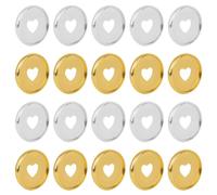 VILLCASE 20pcs Hollow Heart Plastic Binding Buckles Discs 24mm Lightweight Abs Material Smooth Page Turning for Document Classification and Fastening Document Stack