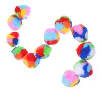 VILLCASE 20pcs Plush Rainbow Cat Balls Lightweight for Cats Kitten Interactive Play Pet Balls to Attract Interest Indoor Training