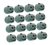 VILLCASE 20pcs Smiling Pumpkin Statue Home Decor Resin Fall Harvest Ornament Pumpkin Desk Ornament Small Decorations Autumn Resin Decorative Sculptures Figurines Light Green
