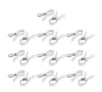 VILLCASE 20pcs Stainless Steel Sunshade Net Clips Strong Clamping Force, Reusable Garden Fixing Clips for Greenhouse Film and Plant Covers, Sturdy Silver Clamps for Outdoor Use