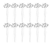 VILLCASE 20pcs U-shaped Rhinestone Hairpin with Breath Design Lightweight Secure Bridal Hair Accessories for Brides Bridesmaids Wedding Prom