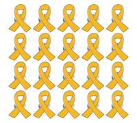 VILLCASE 20pcs Yellow Ribbon Metal Lapel Pins Awareness Support Campaign Brooches Charity Donation Event Accessories for Nurses and Mental Health Advocacy