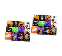 VILLCASE 24 pcs Halloween Printed Ribbon Set for DIY Crafting High Density Ribbons for Party Decorations Gift Wrapping Hair Bows Suitable for Halloween Events and Birthday Celebrations