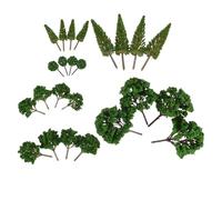 VILLCASE 24pcs Miniature Plastic Trees for DIY Landscape Decoration Artificial Succulent Plants for Indoor Crafting Model Building and Scenery Setup Lightweight Fade Resistant