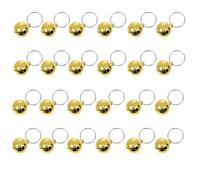 VILLCASE 24pcs Multi-function Decorative Pet Bells for Dog and Cat Collars, 14mm Metal Adorable Collar Bells in Yellow, for Parties and Hanging Ornaments on Tree Branches