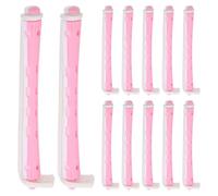 VILLCASE 24pcs Pink Perm Hair Curling Rods for Women, Plastic Wave Twisting Rod Sticks with Easy Operation, Will Not Damage Hair, Suitable for Salon Shop and Home DIY Use
