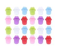 VILLCASE 24pcs Tongue Shaped Silicone Wine Charms with Convenient Portable Design and Easy to Store Features, Colourful Drink Markers for Homes and Dining Bars Random Color