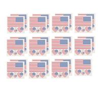 VILLCASE 25pcs American Flag Design Sticker Set for Soccer Party Decorations, Waterproof and Removable Temporary Tattoos with Plastic Material, for Independence Day and Football Face