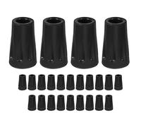 VILLCASE 25pcs Hiking Pole Rubber Tips Trekking Pole Tips Replacement Rubber Feet with Simple Attachment and Terrain Adaptability for Walking Stick and Outdoor Use