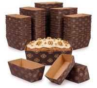 VILLCASE 25pcs Mini Loaf Cake Cases, Disposable Rectangular Mini Cupcake Liners, Thickened Paper Loaf Tin Liners for Cupcake, Muffin, Brownies (80x40mm)