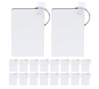 VILLCASE 25pcs Rectangle Wood Keychains 60x40x3mm Blank Keyrings for Sublimation Heat Transfer DIY Crafting Supplies Unfinished Wood Key Tags for Engraving and Ornament Making