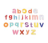 VILLCASE 26pcs Embroidered Word Patches Alphabet Appliques Colorful Polyester Non-Woven Can Be Sewn on Cover Broken Holes Lovely Fashionable Appliques for Daily Life Clothing