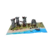 VILLCASE 293pcs Pirate Knight Soldier Playset with Military Sand Table Accessories Mini Plastic Army Figures for Birthday Gift Easy Assembly Durable Model Kit for Creative Role Playing
