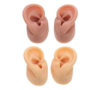 VILLCASE 2pair Soft Silicone Ear Model for Piercing Practice Flexible Realistic Ear Mold with Human Proportions Skin-like Touch Training Tool for Beginners and Beauty School Students