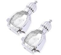 VILLCASE 2pcs 10ml Glass Household Perfume Bottles with Rolling Ball Design, Multi-function Aroma Roller Bottles in Silver, for Travel and Essential Oils