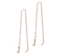 VILLCASE 2pcs 18-inch 1 Rose Gold Plated Copper Chains for Women, DIY Jewelry Making Long Choker Chains, Delicate Water Ripple Design