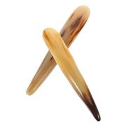 VILLCASE 2pcs Acupuncture Massaging Stick Ox Horn Manual Acupressure Pen Smooth Round Lightweight Black for Scraping Massage