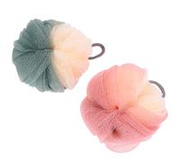VILLCASE 2pcs Bath Scrubber Mesh Loofah for Men and Women with Comfortable Grip and Close to The Skin Feature, Assorted Colour Bathing Accessories for Body Exfoliation and Shower Use