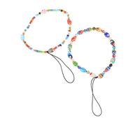 VILLCASE 2Pcs Beaded Cell Phone Lanyard Ropes Fashionable Lost Phone Straps Durable and Detachable Design for Keys and USB Drives