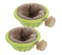 VILLCASE 2pcs Bird Breeding Nest Parakeet Bird Nest Plastic Green with Stand Bracket Design and Cotton Liner Spring and Autumn