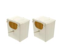 VILLCASE 2pcs Bird Nesting Box, Wall-Mounted Plastic Budgie Nesting Box, Bird Breeding Hanging Roosting Cage for Parrots, Canaries, Sparrows, Lovebirds