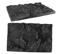 VILLCASE 2pcs Black Pu Reptile Tank Background Boards with 3d Effect, Sturdy and High Simulation Aquarium Decorative Boards for Fish Tank Scene Decor