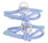 VILLCASE 2pcs Blue Bowknot Hair Clips for Women, Strong Grip Plastic and Fabric Claw Clips with Gingham Pattern, Stylish and Versatile for Ponytail and Holiday Parties