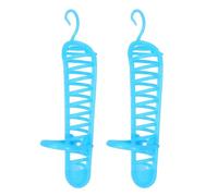 VILLCASE 2pcs Blue Hollow Millet Holder for Bird Cage Hanger and Perch Stand, Parrot Feeding Basket for Cage, Parakeet and Cockatiel Feeder Accessories for Pet Birds