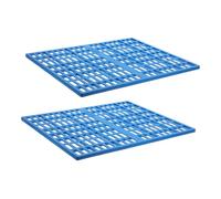 VILLCASE 2pcs Blue Plastic Cage Mats for Small Animals Abs Foot Resting Pads with Rabbit Design Multipurpose Foot Mat and Resting Pad for Guinea Pig Ferret Bunny Cages