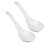 VILLCASE 2pcs Ceramic Multifunctional Noodle Spoons White Dessert Spoons for Soup Porridge Serving Kitchen Utensils Comfortable Handle Surface