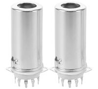 VILLCASE 2pcs Ceramic Nine-pin Tube Socket with Aluminum Shield for 12ax7 Double Triode Valves, Metal and Ceramic Material, Pcb Mount with Large Head and Integrated Protect Tube Pin