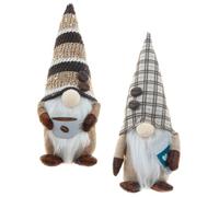 VILLCASE 2pcs Coffee Gnome Dolls Cute Festival Adornment Scandinavian Style Plush Desktop Decoration for Bookshelf Coffee Bar Home and Office
