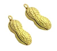 VILLCASE 2pcs Copper Peanut Pendant Key Chain DIY Adornment Set in Retro Style with Delicate and Creative Design for Unique Hanging Decor and Craft Projects